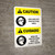 Caution: Ear and Eye Protection Area Portrait Bilingual Spanish with Icon - Wall Sign