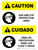 Caution: Ear and Eye Protection Area Portrait Bilingual Spanish with Icon - Wall Sign