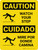 Caution: Watch Your Step Bilingual Spanish with Icons - Wall Sign