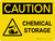 Caution: Chemical Storage Landscape With Icon - Wall Sign