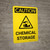 Caution: Chemical Storage Portrait With Icon - Wall Sign