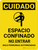 Caution: Confined Space Do Not Enter Spanish Portrait With Icon - Wall Sign