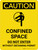 Caution: Confined Space Do Not Enter Without Obtaining Permit Portrait With Icon - Wall Sign