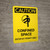 Caution: Confined Space Enter By Permit Only Portrait With Icon - Wall Sign