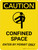 Caution: Confined Space Enter By Permit Only Portrait With Icon - Wall Sign