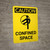 Caution: Confined Space Portrait With Icon - Wall Sign