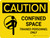 Caution: Confined Space Trained Personnel Only Landscape With Icon - Wall Sign