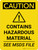 Caution: Contains Hazardous Material See MSDS Portrait With Icon - Wall Sign