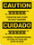 Caution: Conveyor May Start Without Warning Bilingual Spanish With Icons - Wall Sign