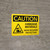 Caution: Corrosive Materials Wear Required Protection Landscape With Icon - Wall Sign