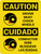 Caution: Driver Must Chock Wheels Bilingual Spanish With Icons - Wall Sign