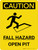 Caution: Fall Hazard Open Pit Portrait With Icon - Wall Sign