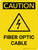 Caution: Fiber Optic Cable Portrait With Icon - Wall Sign