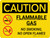 Caution: Flammable Gas No Smoking Open Flames Landscape With Icons - Wall Sign