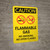 Caution: Flammable Gas No Smoking Open Flames Portrait With Icons - Wall Sign