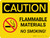 Caution: Flammable Materials No Smoking Landscape With Icon - Wall Sign