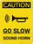 Caution: Go Slow Sound Horn Portrait With Icon - Wall Sign