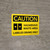 Caution: Hazardous Waste Area Labeled Drums Landscape With Icons - Wall Sign