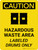 Caution: Hazardous Waste Area Labeled Drums Portrait With Icons - Wall Sign