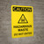 Caution: Hazardous Waste Do Not Enter Portrait With Icon - Wall Sign