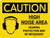 Caution: High Noise Area Hearing Protection Necessary Landscape With Icon - Wall Sign