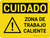 Caution: Hot Work Area Spanish Landscape With Icon - Wall Sign