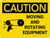 Caution: Moving And Rotating Equipment Landscape With Icon - Wall Sign