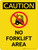 Caution: No Forklift Area Landscape Portrait With Icon - Wall Sign