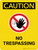 Caution: No Trespassing Portrait With Icon - Wall Sign