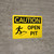 Caution: Open Pit Landscape With Icon - Wall Sign
