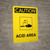 Caution: Acid Area Portrait With Icon - Wall Sign