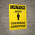 Caution: Overhead Conveyor Portrait With Icon - Wall Sign