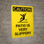 Caution: Patio is Very Slippery Portrait With Icon - Wall Sign