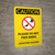 Caution: Please Do Not Feed Birds Aviation Hazard Portrait With Icon - Wall Sign