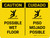 Caution: Possible Wet Floor Bilingual Spanish Landscape With Icons - Wall Sign