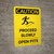 Caution: Proceed Slowly - Open Pits Portrait With Icon - Wall Sign