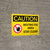 Caution: Restricted Area Stay Clear Landscape With Icon - Wall Sign