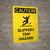 Caution: Slippery Trip Hazard Portrait With Icon - Wall Sign