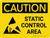 Caution: Static Control Area Landscape With Icon - Wall Sign