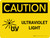 Caution: Ultraviolet Light Landscape With Icon - Wall Sign