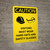 Caution: Visitors Must Wear Hard Hats Glasses Portrait With Icon - Wall Sign