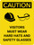 Caution: Visitors Must Wear Hard Hats Glasses Portrait With Icon - Wall Sign
