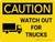 Caution: Watch Out For Trucks Landscape With Icon - Wall Sign