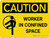 Caution: Worker In Confined Space Landscape With Icon - Wall Sign