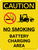 Caution: No Smoking Battery Charging Area Portrait With Icon - Wall Sign