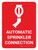 Automatic Sprinkler Connection Red Portrait with Icon - Wall Sign