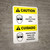 Caution: Eye Protection Required Bilingual Spanish Portrait with Icons - Wall Sign