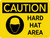 Caution: Hard Hat Area Landscape With Icon - Wall Sign