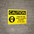 Caution: Hard Hat Safety Glasses Required In This Area Landscape With Icon - Wall Sign