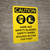 Caution: Hard Hat Safety Glasses Safety Shoes Required Portrait With Icon - Wall Sign